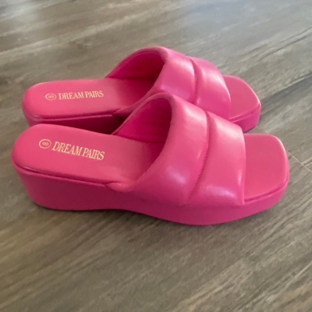 DREAM PAIRS Womens Slip on Slides Wedges Platform Sandals